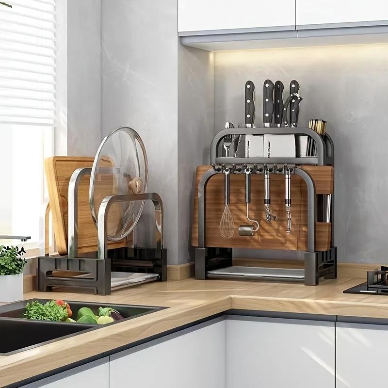 1 Stück Messerhalter aus Edelstahl, Aufbewahrung für Messer, Geschirr, Küchenutensilien für Zuhause, Arbeitsplatte, Schneidebrett