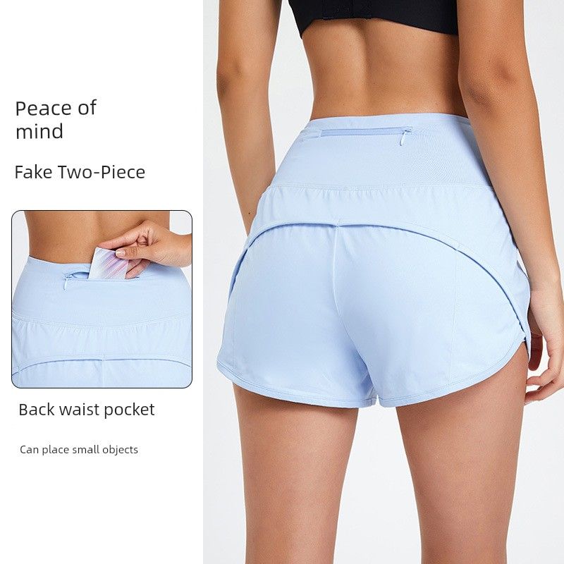 Lu Same Style Summer Workout Sports Waist Fashion Tape Quick-Drying Running Exercise Shorts Female Yoga Pants Shorts