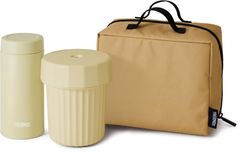 Thermos Bento Box Noodle Container Beige BE For Both Hot and Cold Insulation JEC-1000