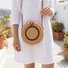 Ethnic Style Rattan Weave Bag Bohemian Round Crossbody Bag Retro Beach Bag  Picnic