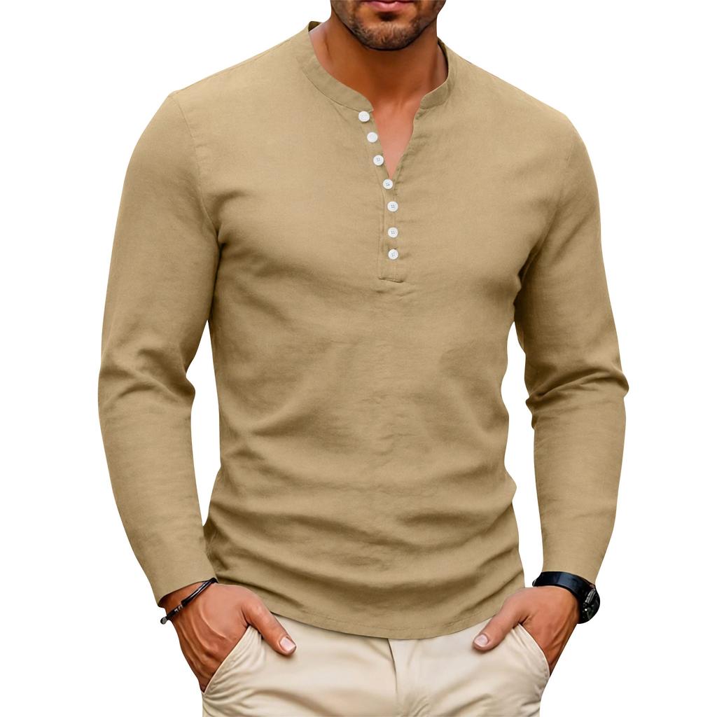 Men's Long Sleeve Button Down Shirt Slim Fit Casual Outdoor Sports Top