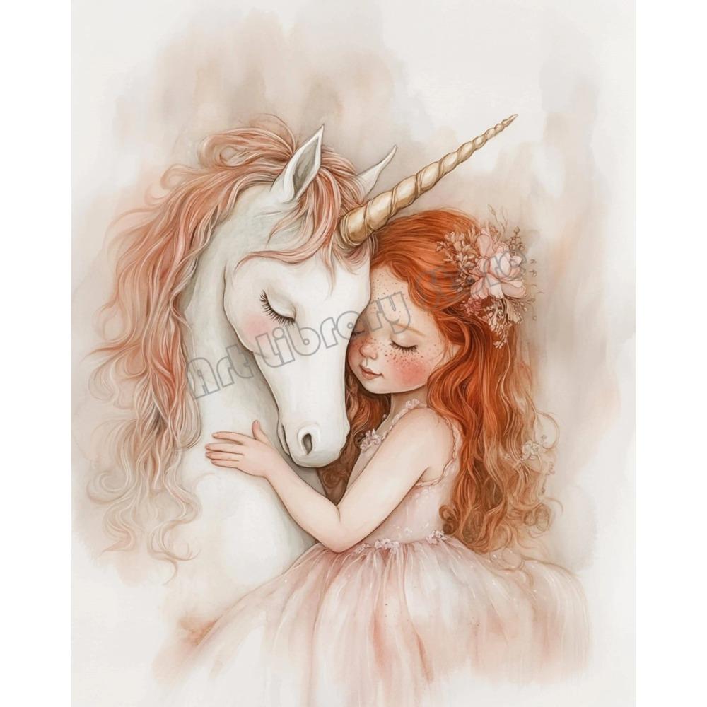 

Постер для детской комнаты Мечтательная балерина Холст Живопись Маленькая девочка на пляже Единорог Волшебная Холст Живопись Настенное искусство Домашний декор 20x30cm no frame