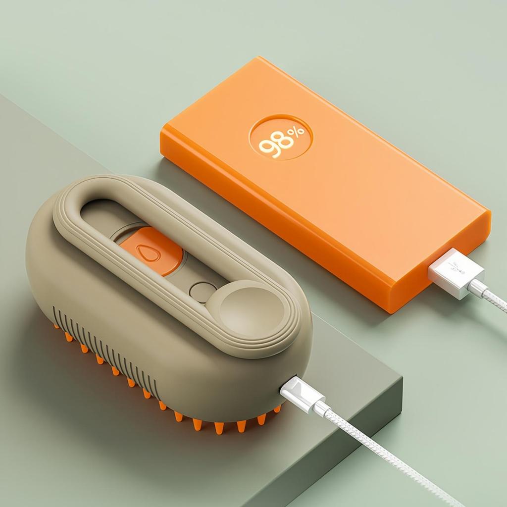 Perie de Masaj Curățare 3 în 1 pentru Animale de Companie, Reîncărcabilă USB, Spray cu Abur, Masajor Electric, Este Potrivită pentru Pisici și Câini pentru a Îndepărta Nodurile și Părul Mort, Toaletare Animale de Companie