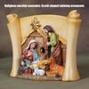 Resin Christmas Nativity Statue Figurine Holy Family Figurines Tabletop Centerpiece Wall Hanging Decors Religious Gift 55KF