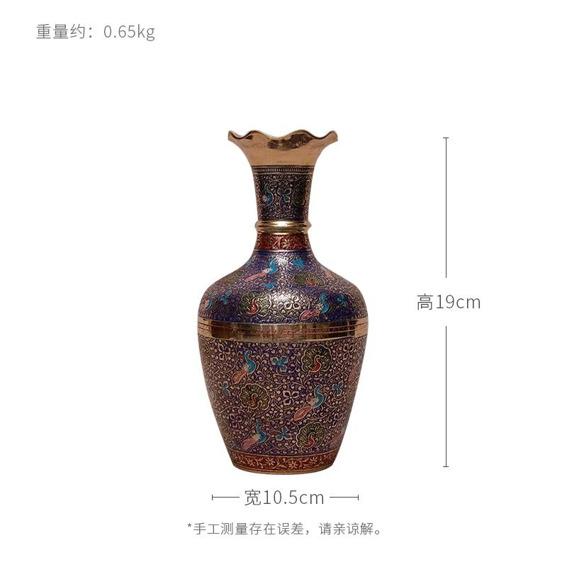 

Ваза из окрашенной латуни неправильной формы, настольная лампа, роскошная, высокого класса, ретро-цветочная композиция, украшение для гостиной, кабинета, входа