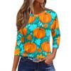 Women's O-neck 3/4 Sleeve  Printed Top