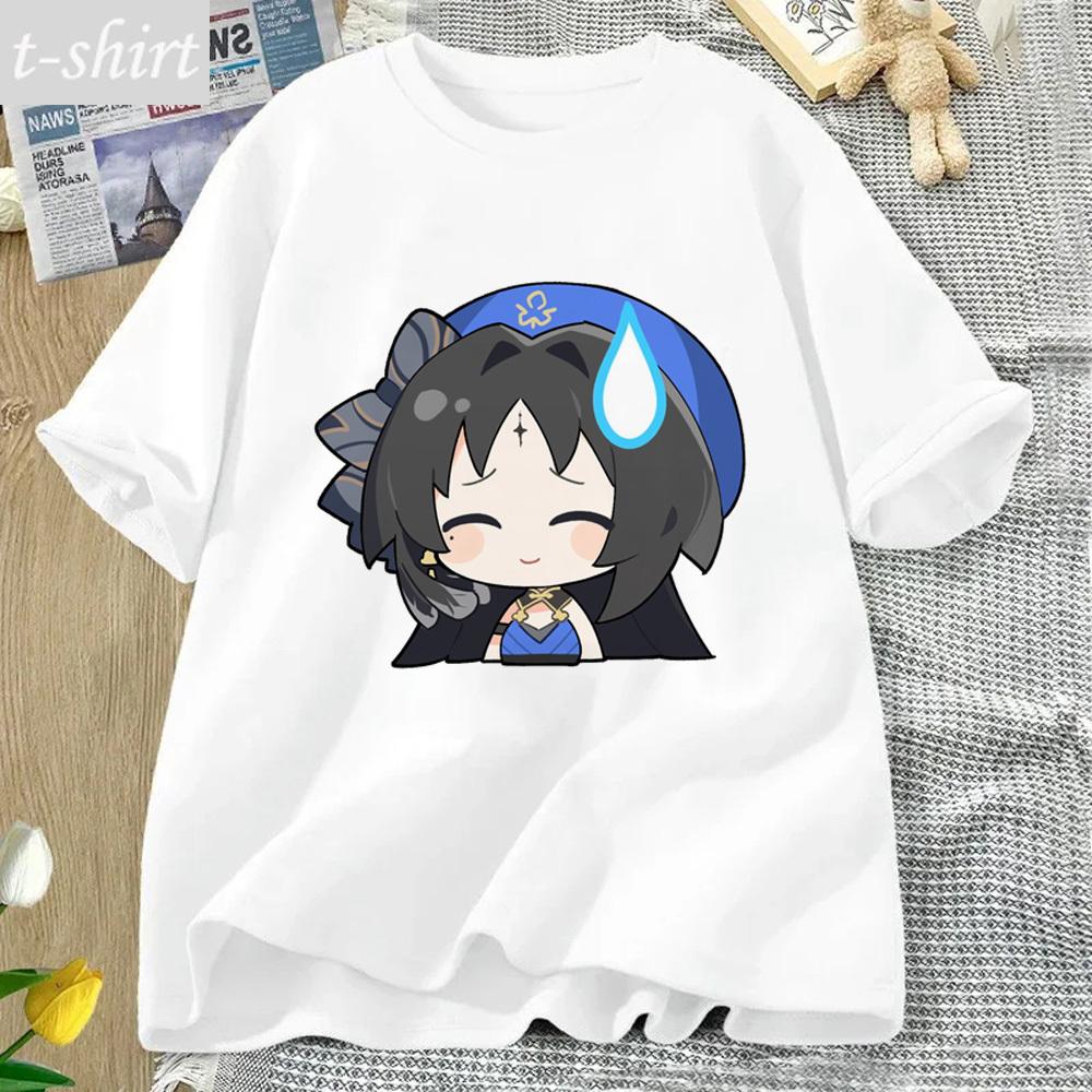 Wuthering Waves Graphic Women T-shirts Anime Comic Short Sleeve Tee Shirt Female Fashion 2024 Game Print Woman Clothes Y2k Tops