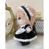 niannyyhouse 20cm Plush Clothes Maid Outfit Headgear Dress Apron Doll Clothes Cotton Doll Accessories Dress Up (black)