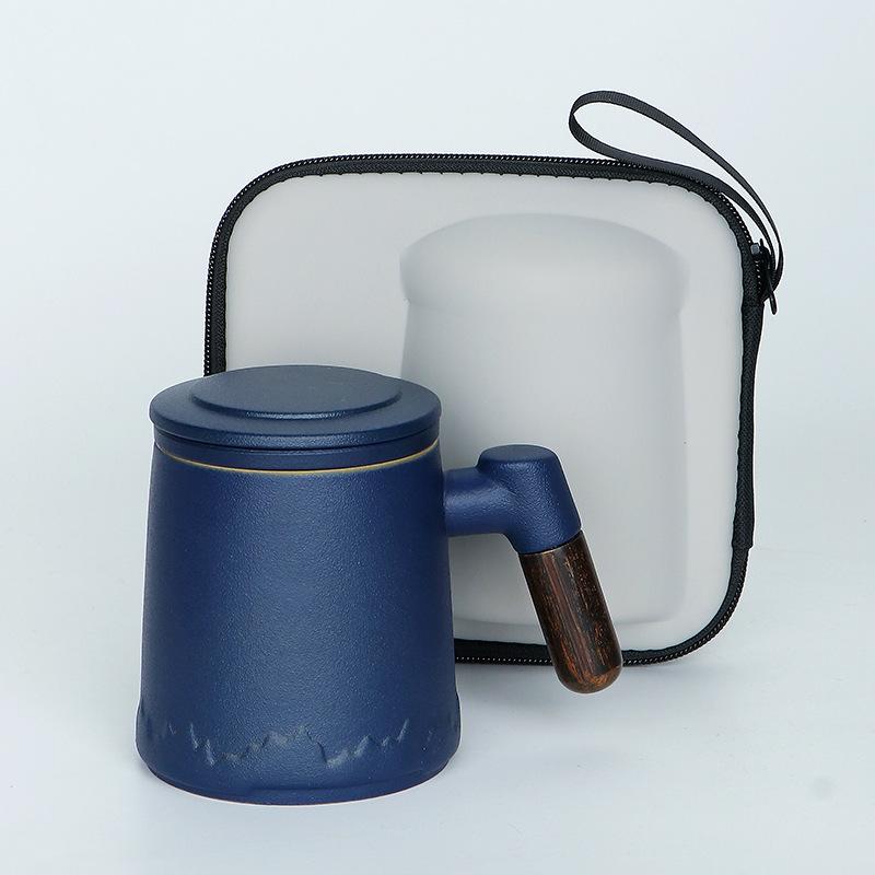 Ceramic office cup tea separation teacup mug cup simple water cup tea cup business gift