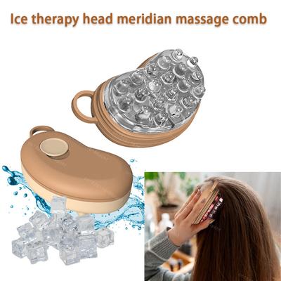 Silikonkautschuk-Eiskompressenkopf, Therapie-Massagekamm, Kältekompresse, Kopfhautmassage, Kontraktionsmassage, Schönheitsmassage, Migränelinderung, Stressabbau