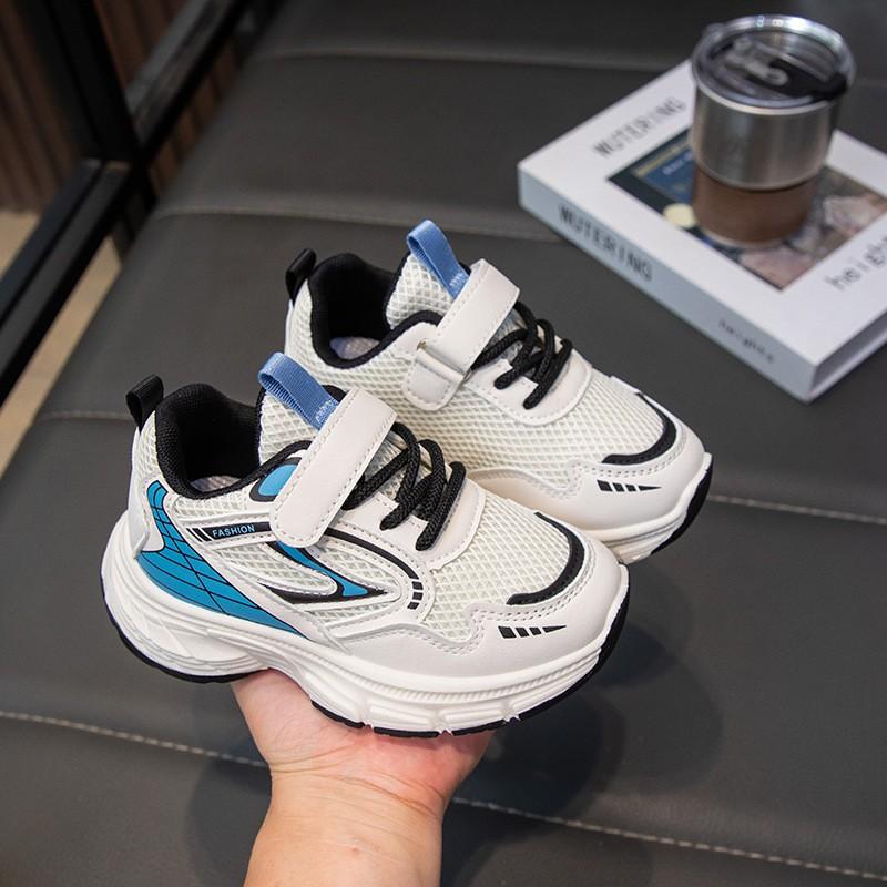 Kids Running Shoes Boys Girls Soft Sole Mesh Casual Sneakers With Hook Loop Closure