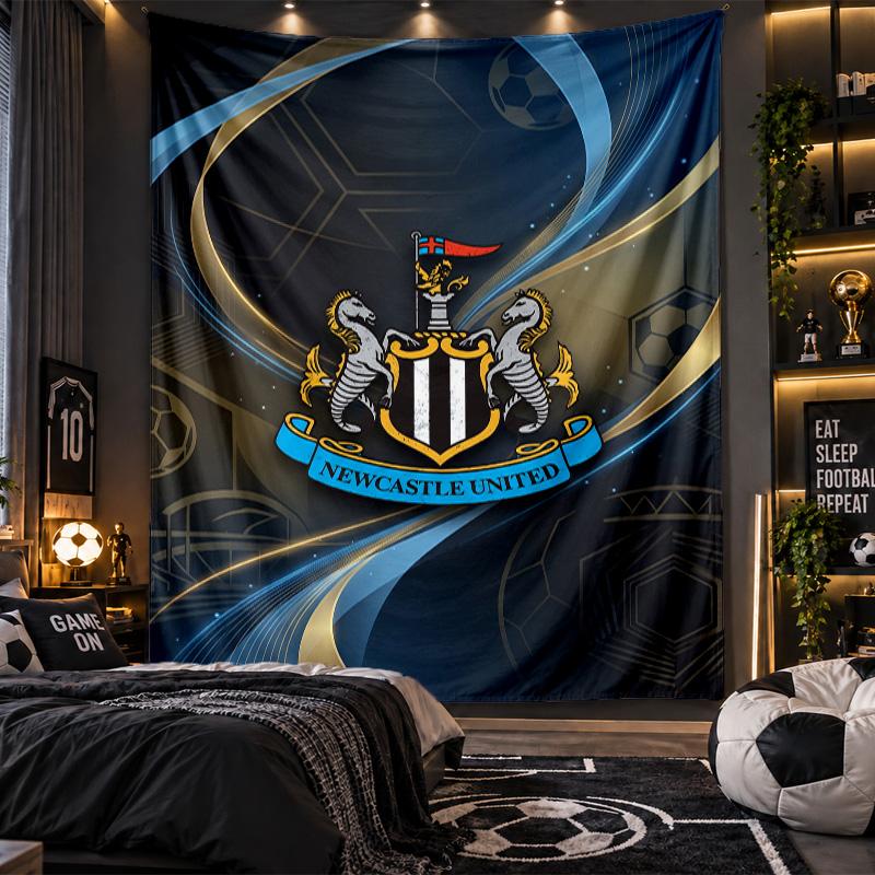 Nástěnná tapisérie Newcastle United Fotbalový potisk Látka do obývacího pokoje Ložnice Domácí dekorace