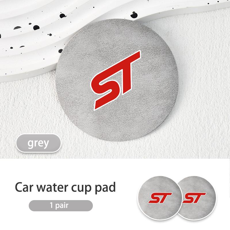 Suede Car Coaster Water Cup Holder Anti-Slip Pad Bottle Holder For Ford ST Focus Fiesta Ranger Escort Falcon Flex S-MAX Kuga