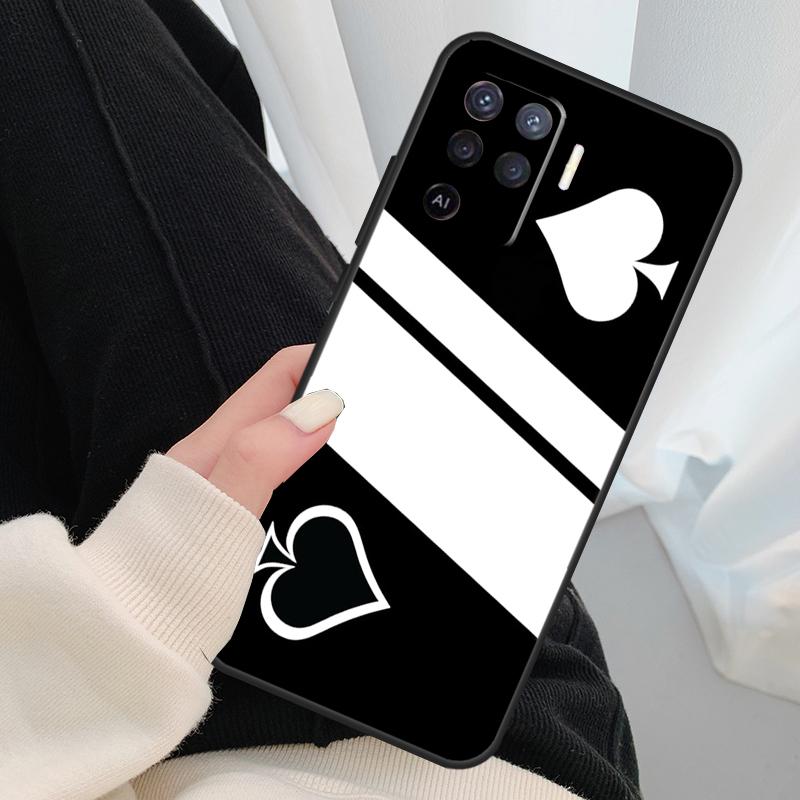 Ace of Spades Poker Case For Oppo A40 A60 A80 A5 Pro A15 A16 A17 A57 A77 A94 A74 A54 A76 A96 A18 A38 A58 A78 A98