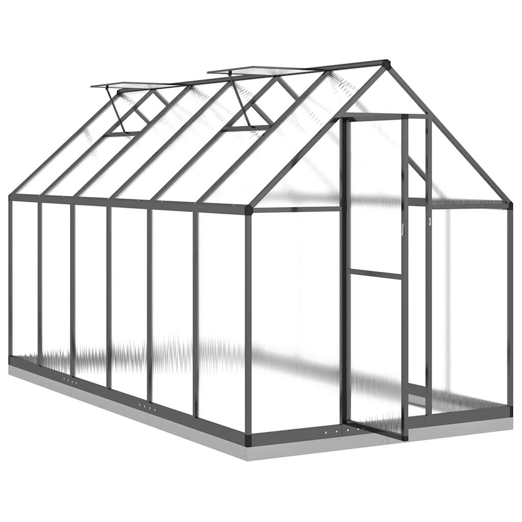 Vidaxl Greenhouse With Base Frame, Anthracite, 334X169X202 Cm, Aluminium