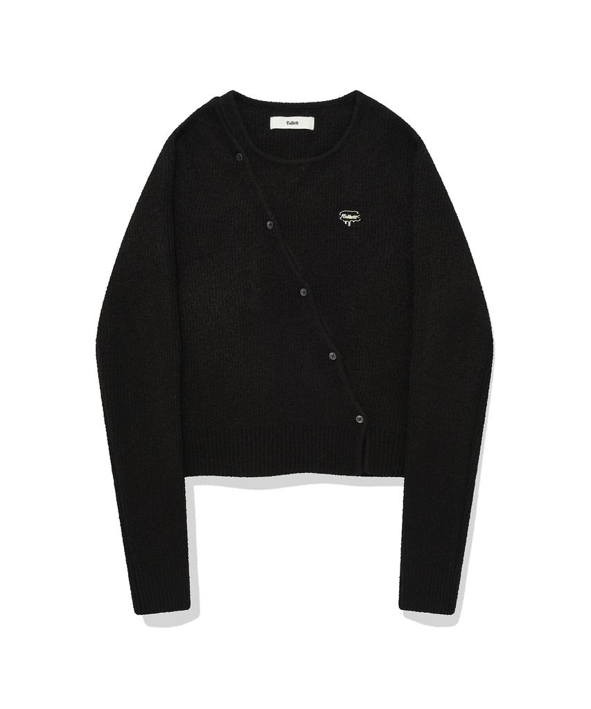 FALLETT Slit Button Knit Black