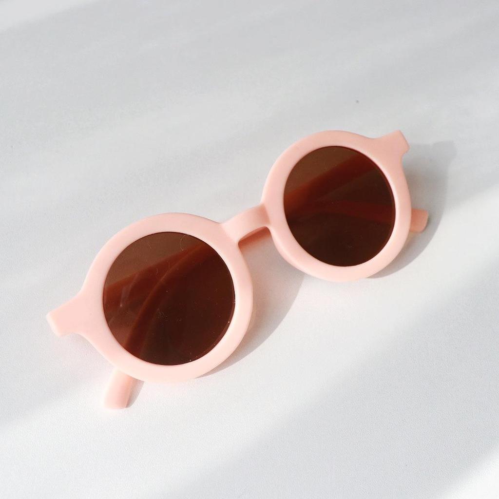 Korean Style Kids' Sun Protection Sunglasses - Cute Candy Color Round Frame for Boys and Girls