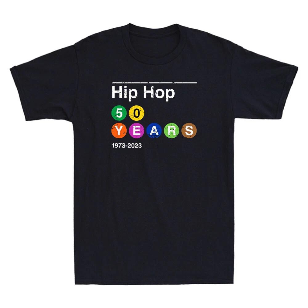 50 Years of Hip Hop 1973-2023 50th Anniversary Subway Sign Vintage Men s T-Shirt S