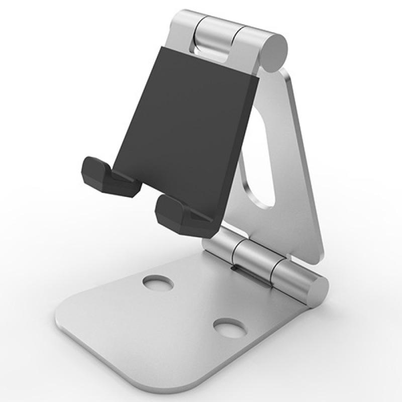 

Mobile Phone & Tablet Desktop Holder: Adjustable Double-Fold Aluminum Stand