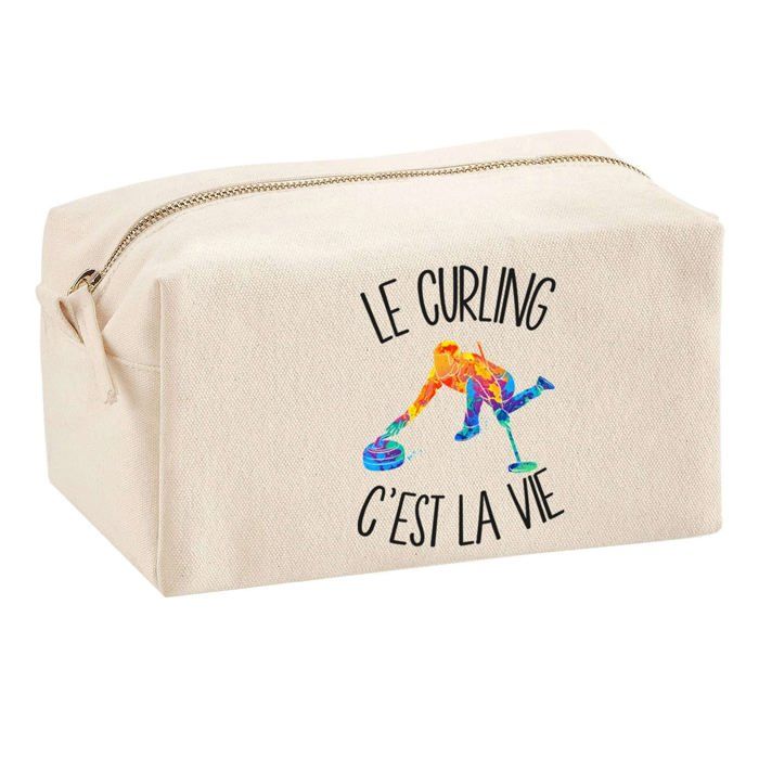 Trousse multifonction Curling c'est la Vie Cadeau Anniversaire Noël Idée Personnalisé Original | Trousse Scolaire Fournitures Bureau