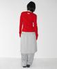 RONRON Button Shoulder Slim Fit Long Sleeve Red