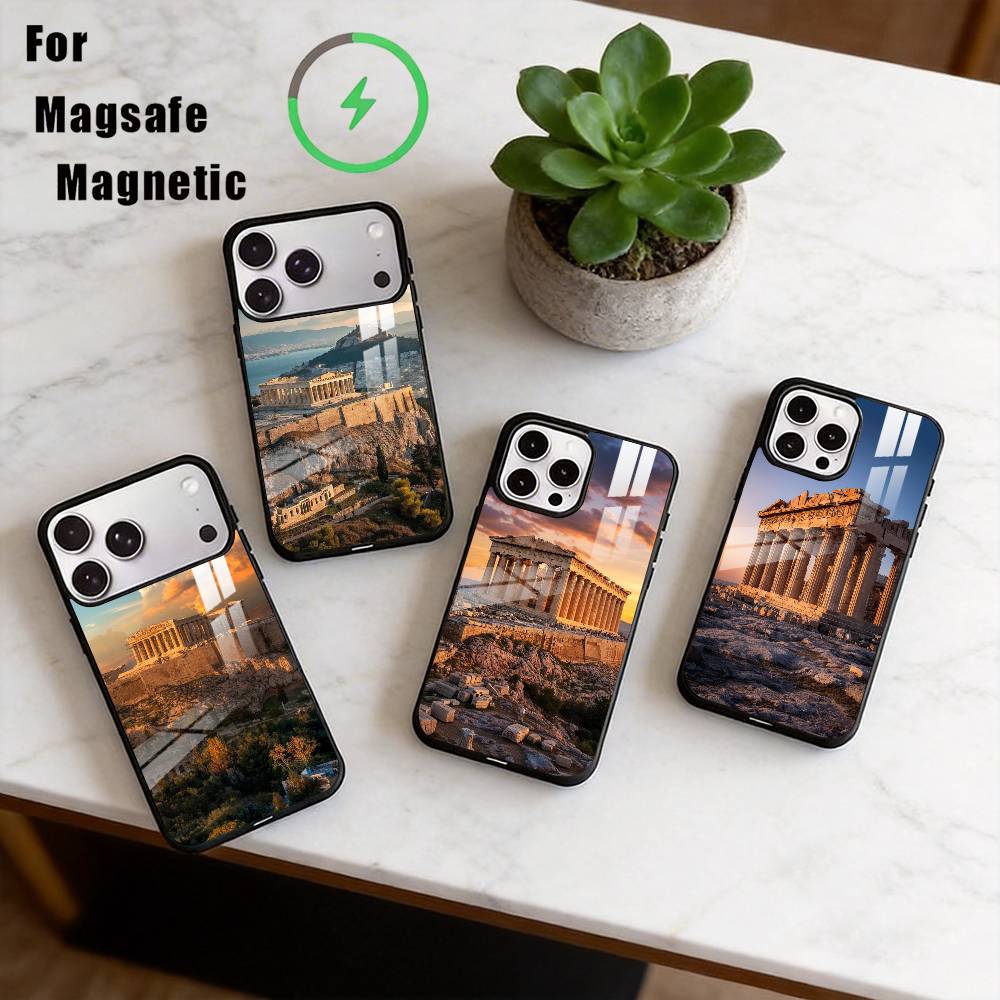 Acropolis of Athens Phone Case For iPhone17,16,15,14,13,12,11 Plus,Pro Magnetic with Magsafe Wireless Charging