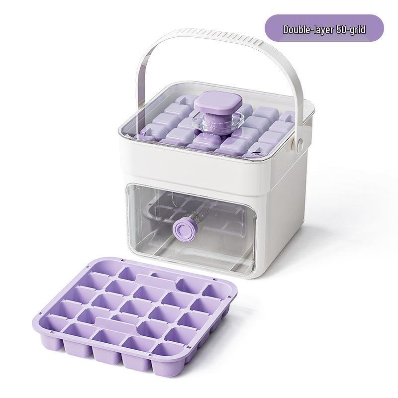 Handheld Ice Cube Mold with Food-Grade Freezer Storage for Homemade Ice