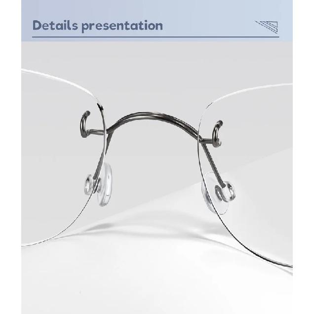 Denmark Brand Style Frameless Eyeglass Frame No Screws Ultra Lightweight Rimless Glasses Small Square Eyewear Customize Glasses
