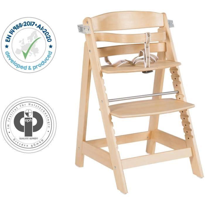 Adjustable High Chair - Roba - Sit Up Click & Fun - Removable Meal Tray - Adjustable Height - Up To 70 Kg - Natural Wood
