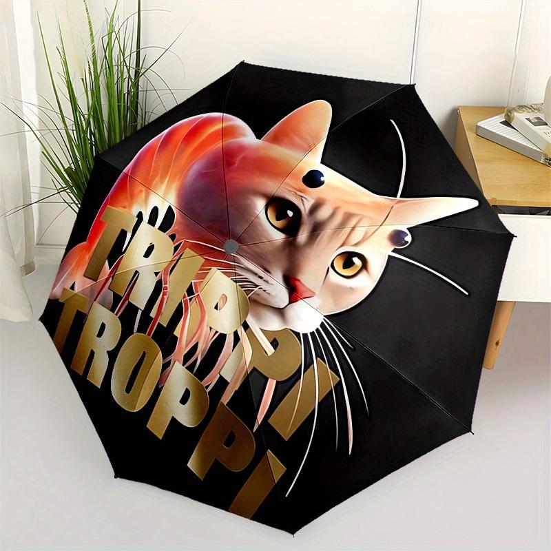 

1pc Trippy Troppi Cat Logo Umbrella with Plastic Handle,Suitable for All Seasons Home Travel Outdoor UmbrellaM991