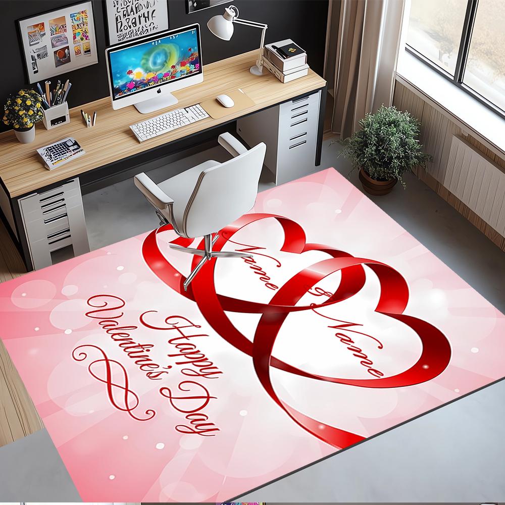 Custom Name Love Printed Carpet,Rug for Office Chair Living Room Bedroom Kitchen Room Decor Gifts.