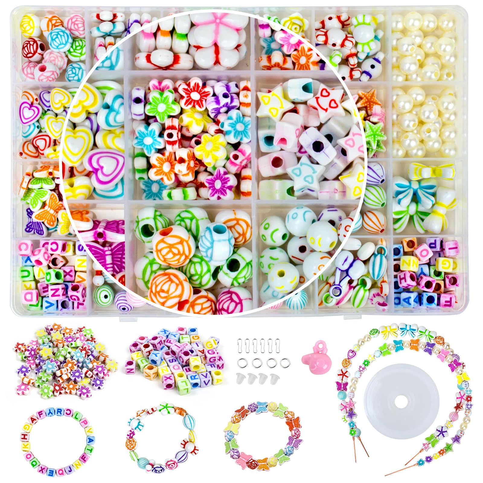 

Игрушки из бисера, аксессуары для самостоятельного изготовления, игрушки для девочек, браслет, набор для рукоделия, ожерелье, игрушка на нитке, цветная повязка на голову, около 450 штук, 24 типа, в комплекте