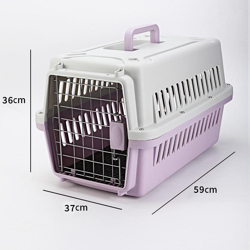 Portable Graphite Green Pet Carrier: Cat Cage & Dog Shipping Box