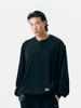 Jeimiweseuteu Henley Neck Pocket Knit Sweatshirt (Black)