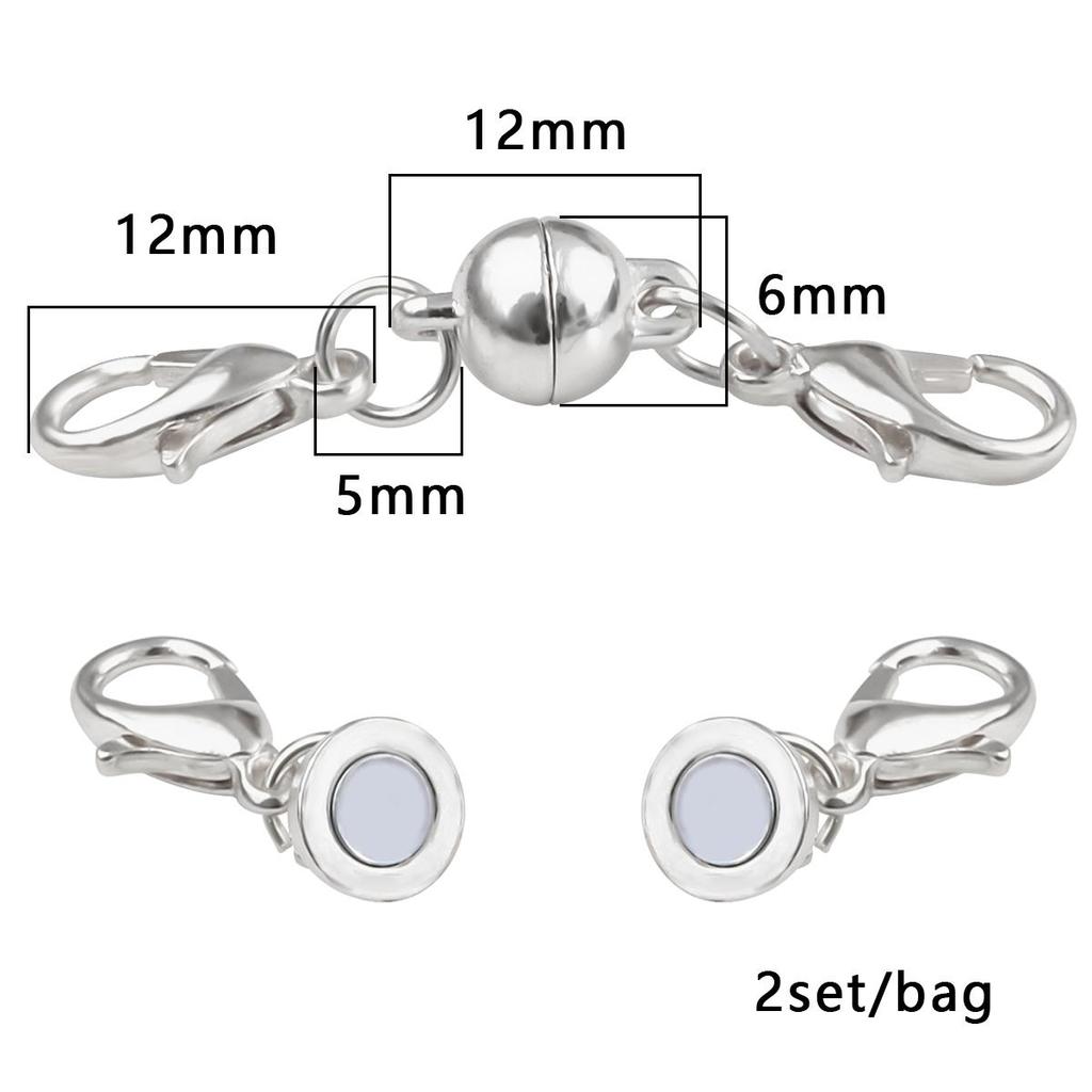 2/5 Stück Verschlüsse, Zubehör, magnetischer Hummer für Halskette, Armband, Hummerkugelhaken