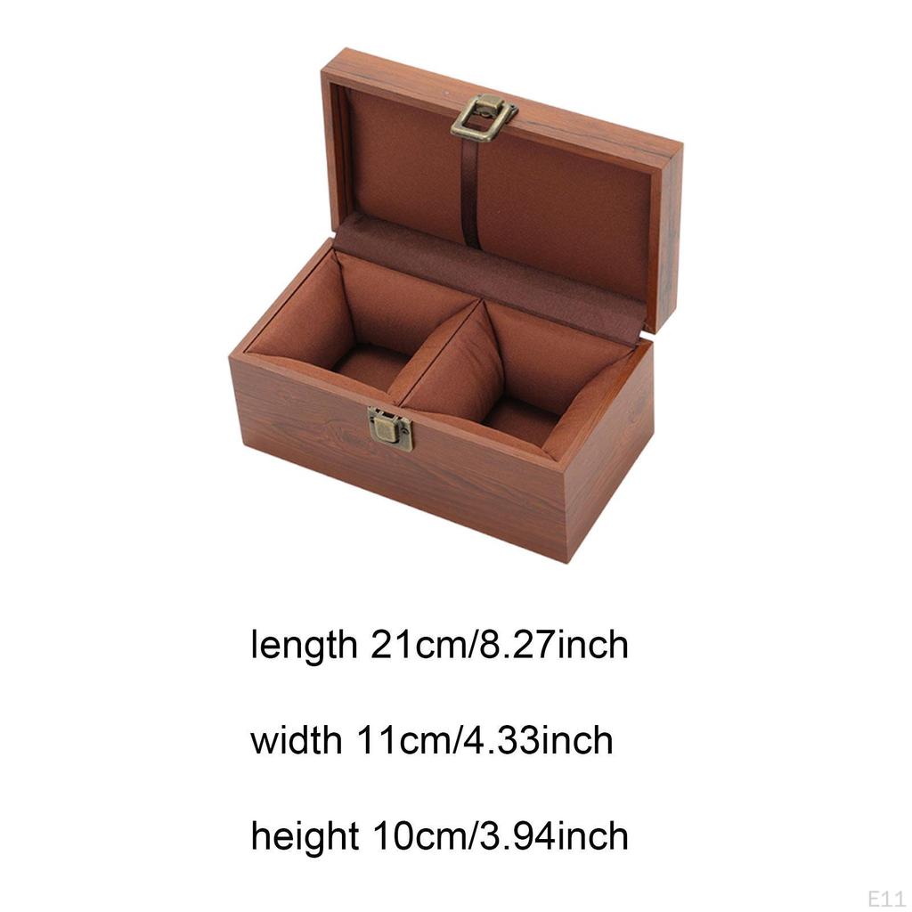 Original Solid Wood Tea Box with Optimized Space for Cups And Teapots, Secure Closure, Soft