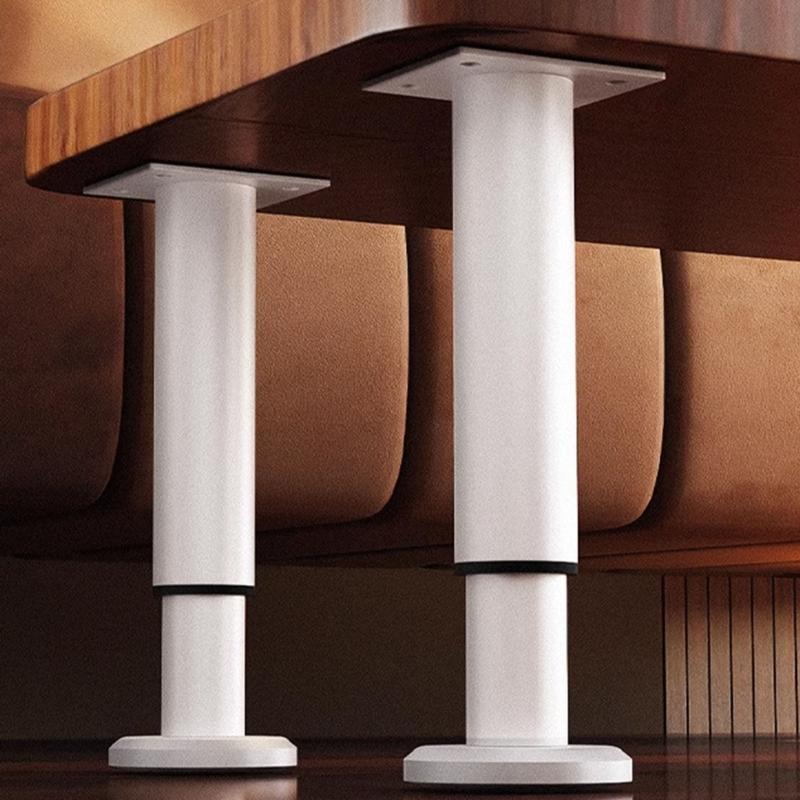 4Pcs Height Adjustable Furniture Legs Metal Round Cabinet Feet Replacement Support Legs for Drawer Dresser Table Couch