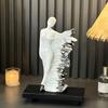 Elegant Ceramic Goddess Sculpture Silver Gradient Art Sculpture Light Luxury Figures Art Ornaments Decorated with Unique Gifts
