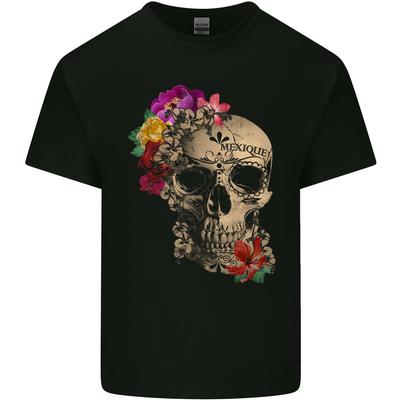 Mexico Suikerschedel Dag van de Doden DOTD Heren Licht Katoenen T-shirt Unisex T-shirt
