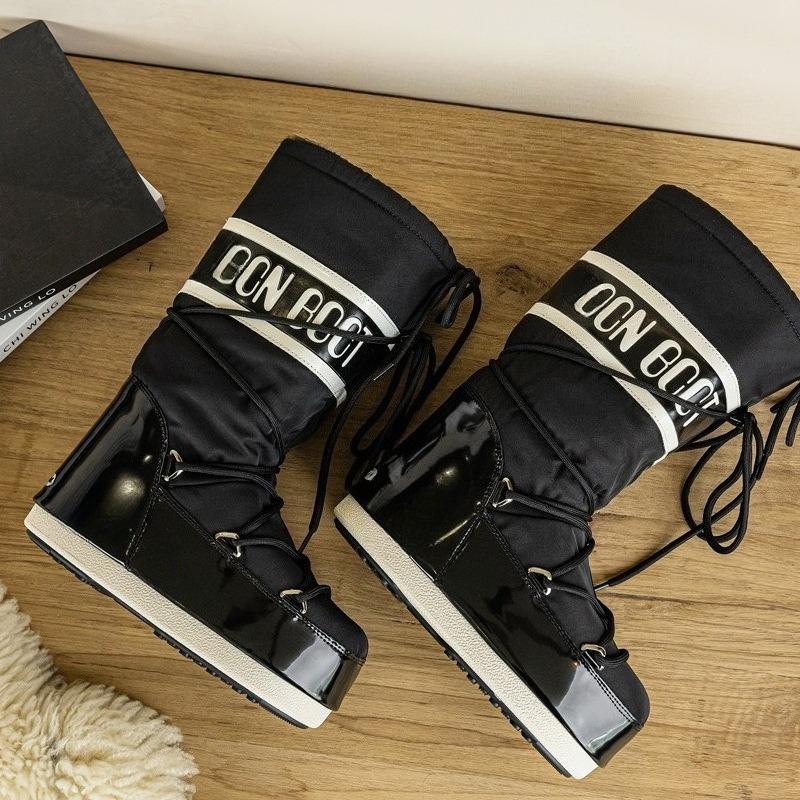 Cizme de iarnă Mărimea 35-40 Femei Cizme de zăpadă Până la jumătatea gambei Impermeabile Anti-alunecare Termice cu platformă pentru vreme rece Căptușite cu pluș cald