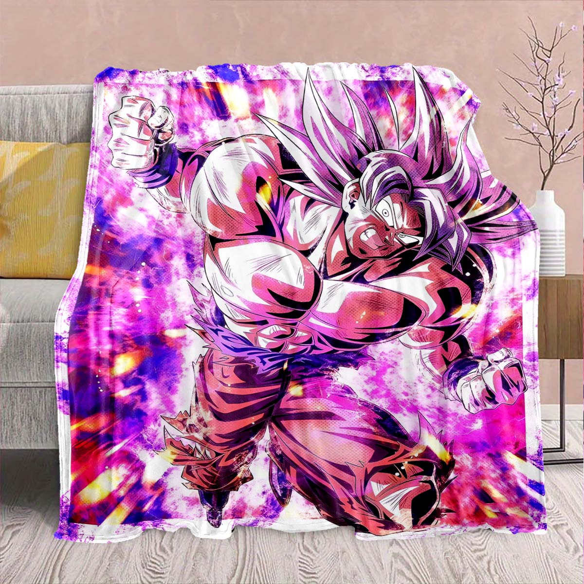 

Фланелевое одеяло из аниме Dragon Ball - Мягкое, теплое, идеально подходит для дивана, постельного белья, кемпинга, путешествий, офиса, домашнего декора -QJY 75x90cm
