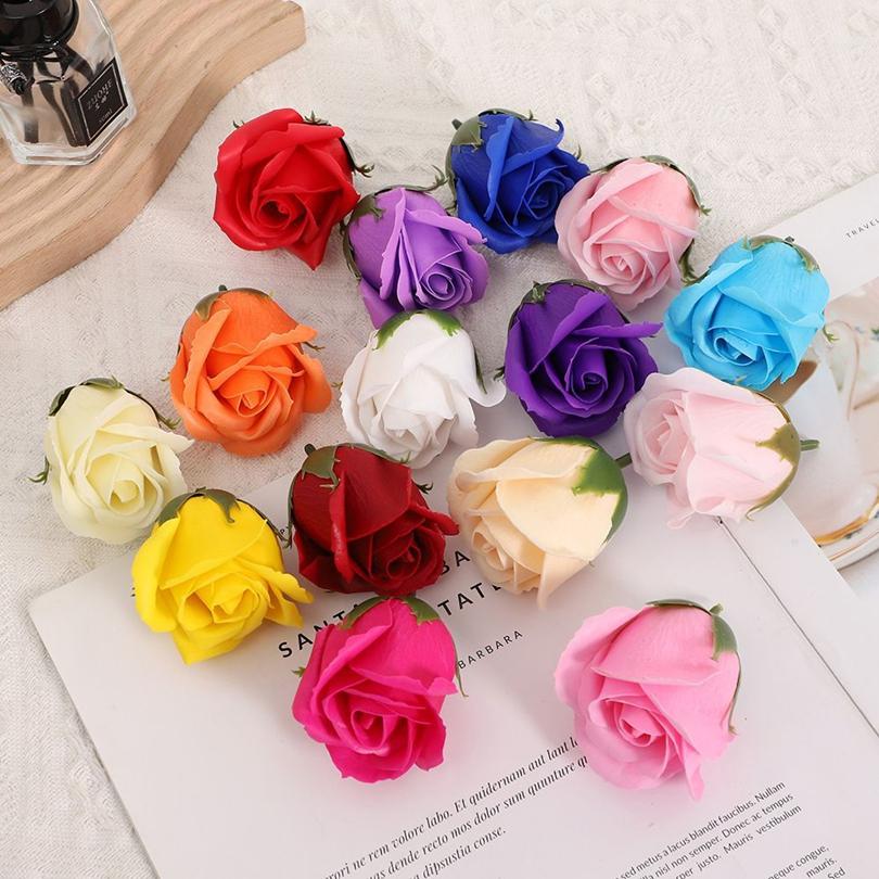 Soap Roses Flower Wedding Wall Home Garden Wreath Decor Festival Party Diy Gift Box Bride Bouquet Wrist Flower Accessories Cheap