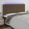 3122433 vidaXL LED Headboard Dark Brown 160x5x118-128 Cm Fabric