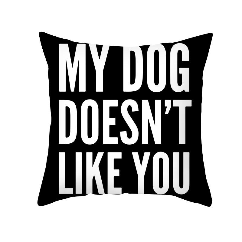 Neuer Kissenbezug Pfirsichhaut Schwarz-Weiß-Buchstabendruck Sofakissenbezug Büro-Kissenbezug