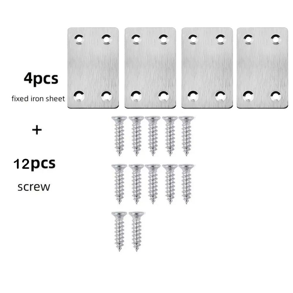 1/4Pcs Stainless Steel Stainless Steel Angle Code 1.5mm/0.06'' Silver Fixing Corner Brackets Angle Code Fixing Quick Links
