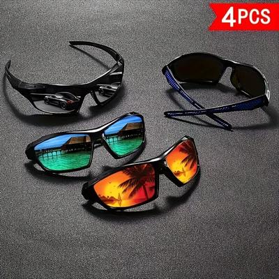 4-piece Men's Sunglasses Set with UV Resistant Lenses Suitable for Daily Leisure Driving and Exploration