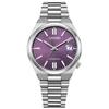 CITIZEN Wristwatch Mens COLLECTION NJ0200-50W Mechanical Waterproof TSUYOSA 37mm Automatic Self-Winding See-Through Back Date Silver Violet Purple