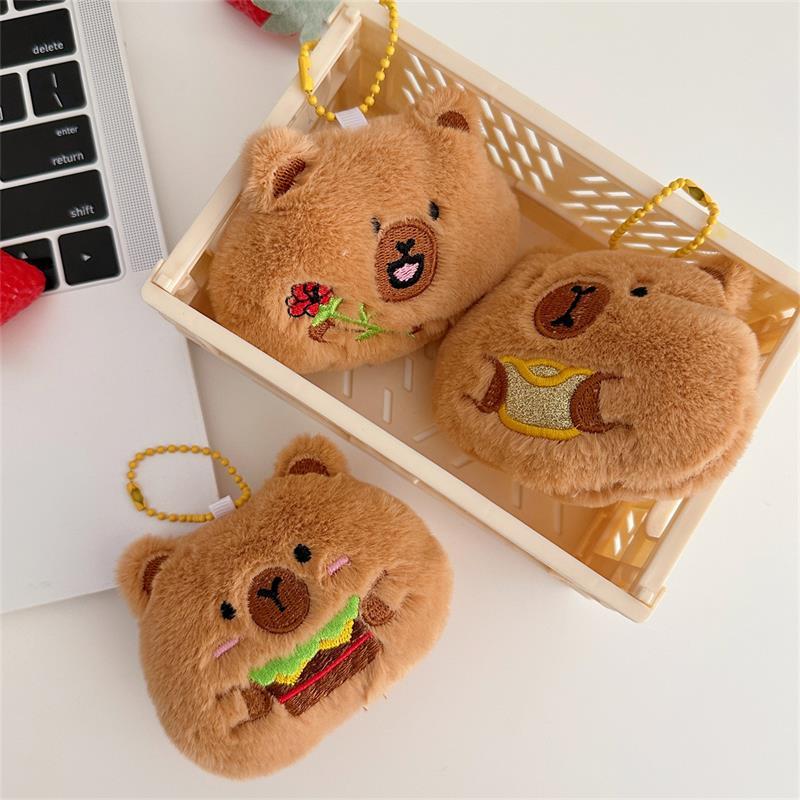 Niedliche Kreative Quietschende Capybara Plüschpuppe Stofftier Schlüsselanhänger Anhänger Taschenanhänger Mädchenhafter Rucksack-Anhänger Kinder Geburtstagsgeschenk