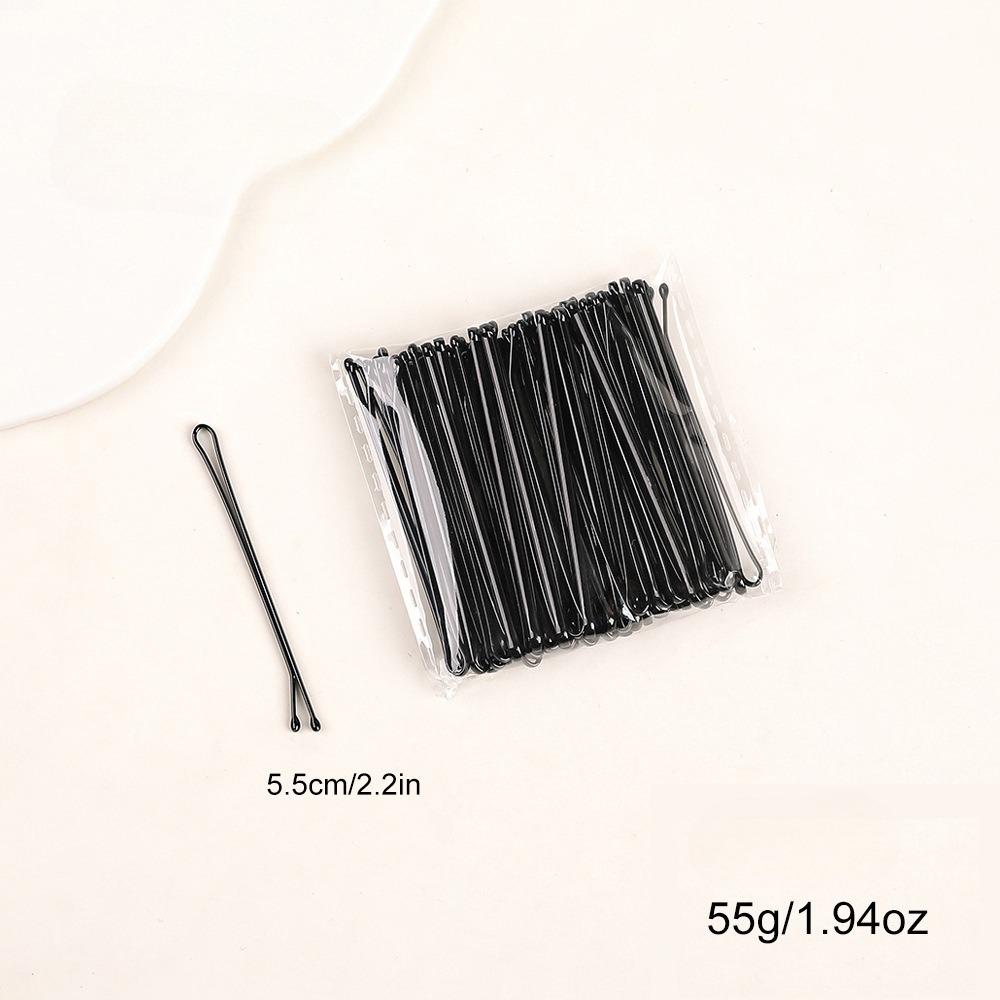 50pcs Black Metal Waved Hair Pins, Invisible One-line Bobby Pins, Daily Hair Styling Barrettes