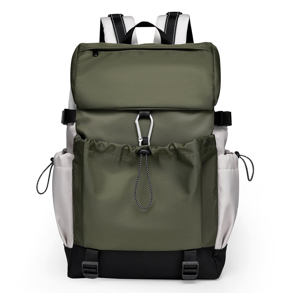 Simple Solid Color Versatile Backpack with Drawstring Design, Casual Travel Backpack for Both Men and Women, Commuting Backpack